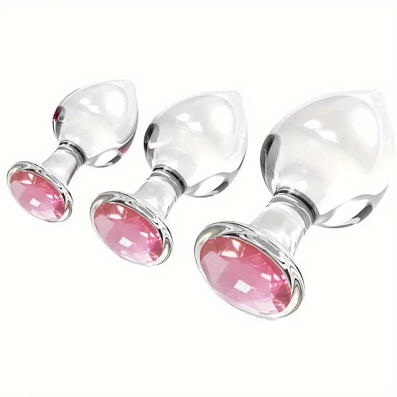 Plug en verre diamant rose