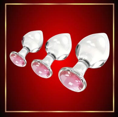 Plug en verre diamant rose